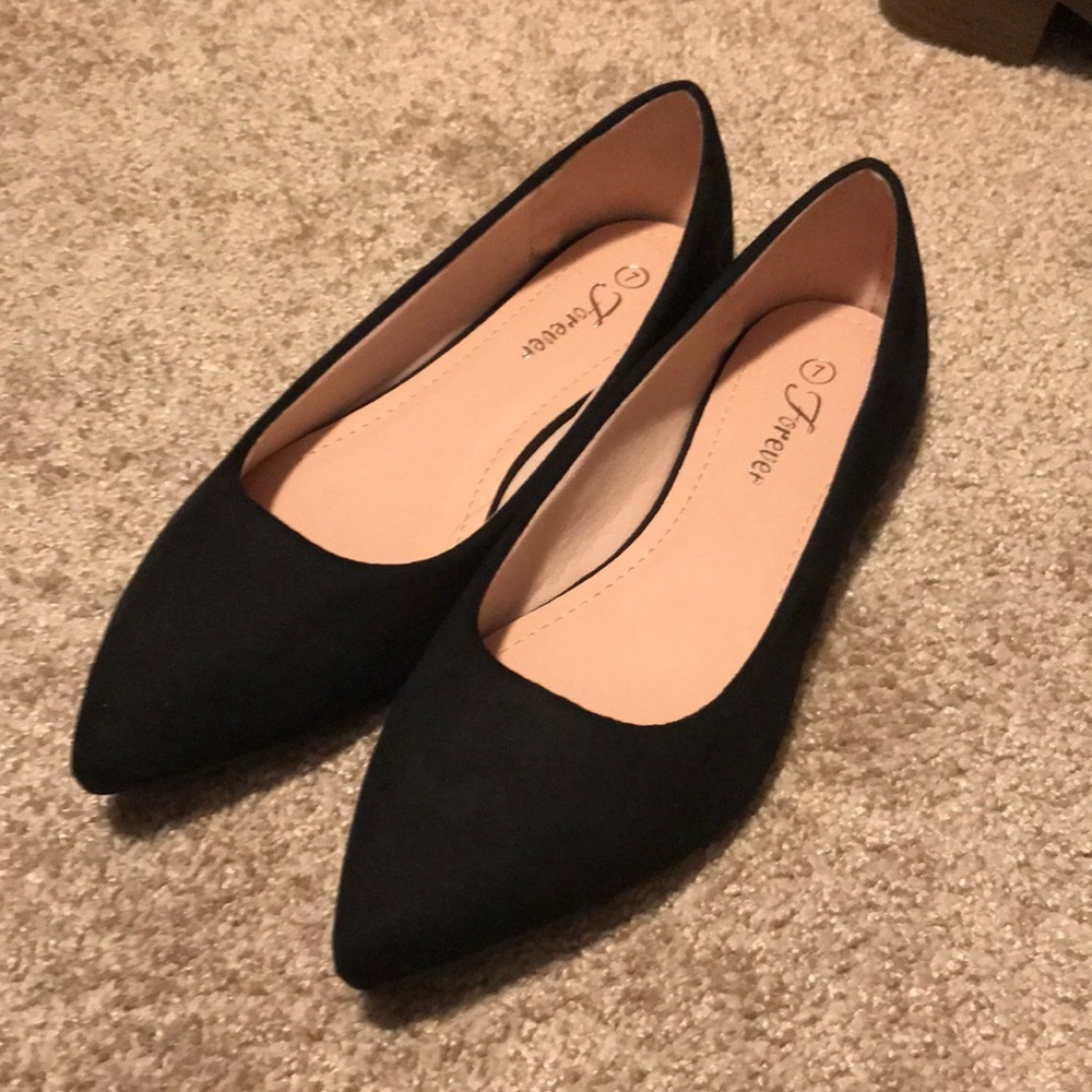 Classic Pointy Toe Ballet Slip On Suede Flats